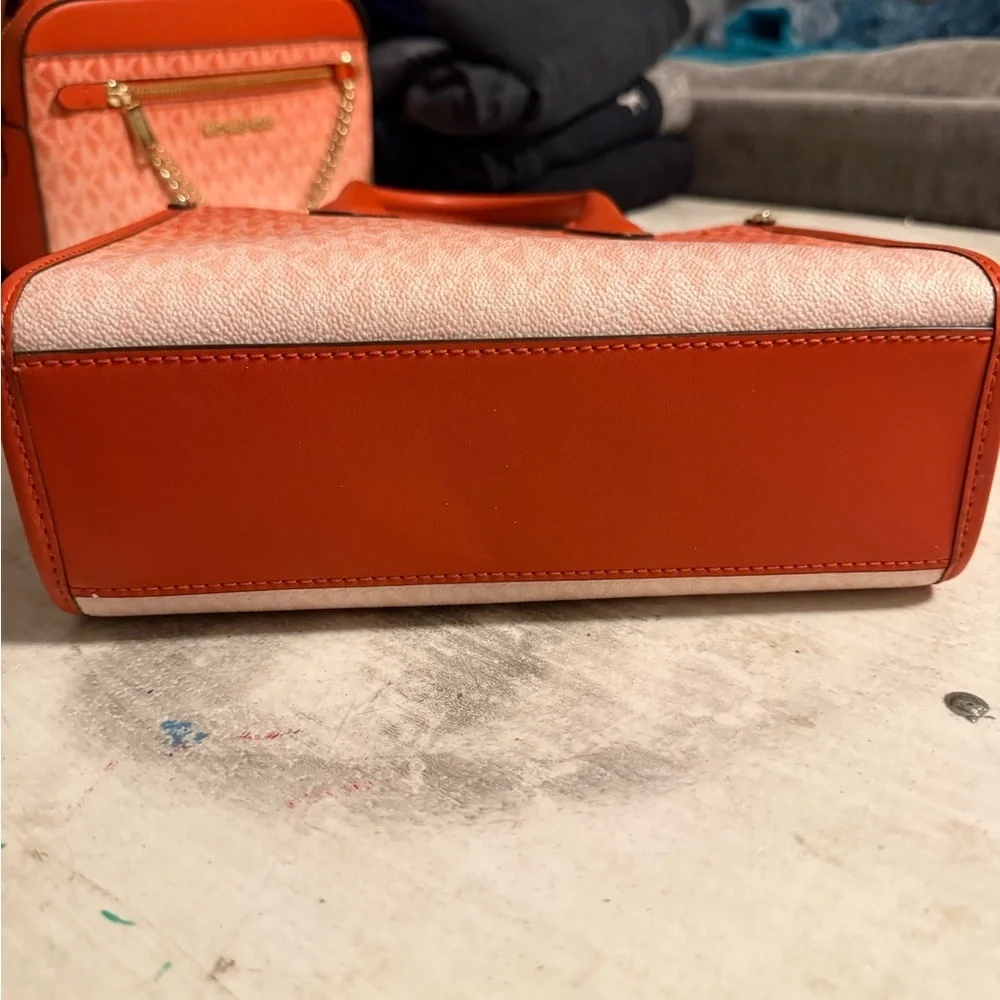 Michael Kors Orange Gradient Signature Logo Satchel